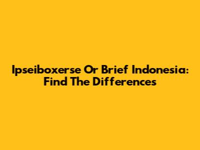Ipseiboxerse Or Brief Indonesia: Find The Differences