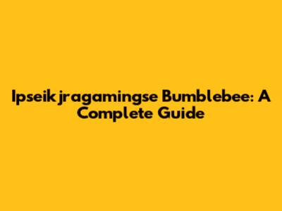 Ipseikjragamingse Bumblebee: A Complete Guide