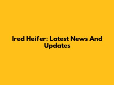 Ired Heifer: Latest News And Updates