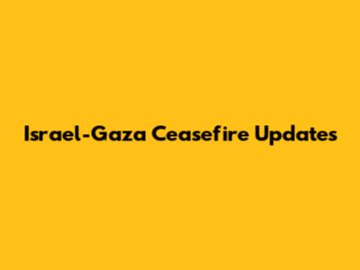 Israel-Gaza Ceasefire Updates