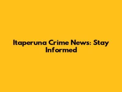 Itaperuna Crime News: Stay Informed