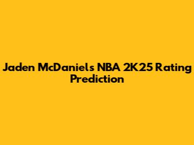 Jaden McDaniels NBA 2K25 Rating Prediction