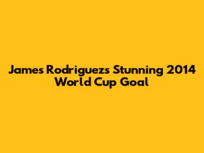 James Rodriguez's Stunning 2014 World Cup Goal