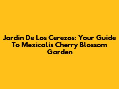 Jardin De Los Cerezos: Your Guide To Mexicali's Cherry Blossom Garden