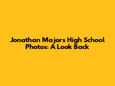Jonathan Majors' High School Photos: A Look Back