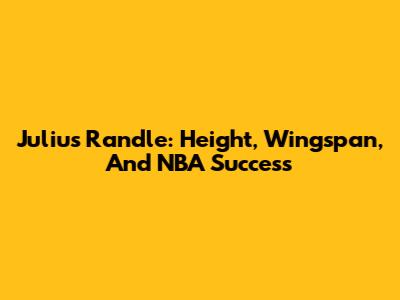 Julius Randle: Height, Wingspan, And NBA Success