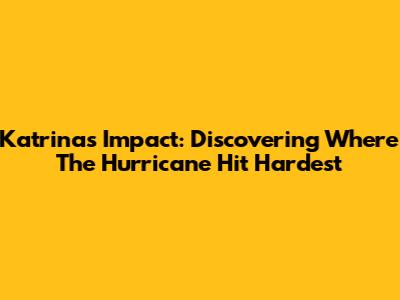 Katrina's Impact: Discovering Where The Hurricane Hit Hardest