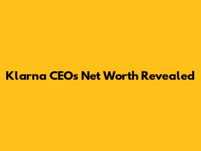 Klarna CEO's Net Worth Revealed