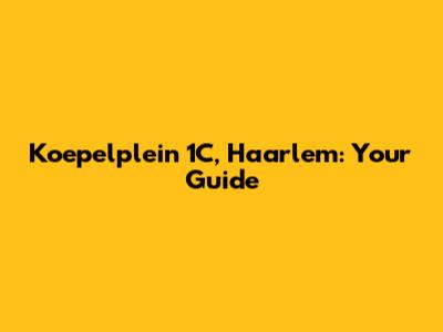 Koepelplein 1C, Haarlem: Your Guide