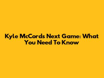 Kyle McCord's Next Game: What You Need To Know