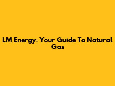 LM Energy: Your Guide To Natural Gas