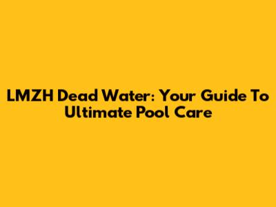 LMZH Dead Water: Your Guide To Ultimate Pool Care