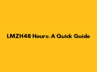 LMZH48 Hours: A Quick Guide