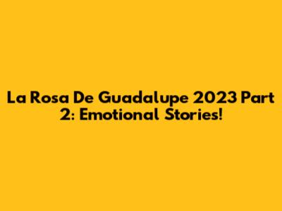 La Rosa De Guadalupe 2023 Part 2: Emotional Stories!