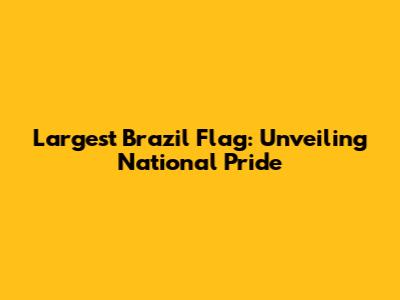 Largest Brazil Flag: Unveiling National Pride