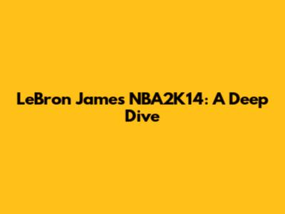 LeBron James NBA2K14: A Deep Dive