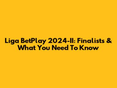 Liga BetPlay 2024-II: Finalists & What You Need To Know