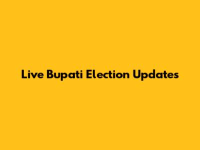 Live Bupati Election Updates