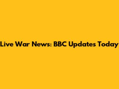 Live War News: BBC Updates Today