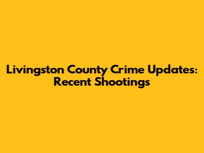 Livingston County Crime Updates: Recent Shootings