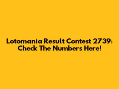 Lotomania Result Contest 2739: Check The Numbers Here!