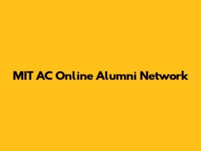 MIT AC Online Alumni Network