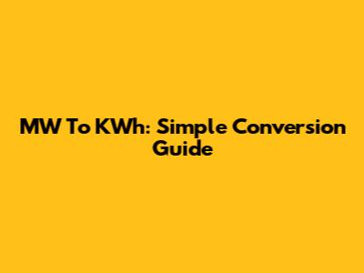 MW To KWh: Simple Conversion Guide