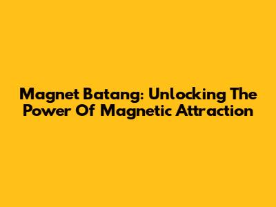 Magnet Batang: Unlocking The Power Of Magnetic Attraction