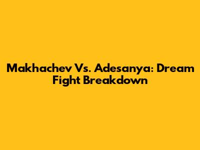 Makhachev Vs. Adesanya: Dream Fight Breakdown