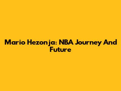 Mario Hezonja: NBA Journey And Future