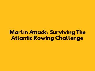 Marlin Attack: Surviving The Atlantic Rowing Challenge