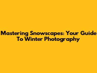 Mastering Snowscapes: Your Guide To Winter Photography