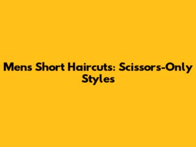 Men's Short Haircuts: Scissors-Only Styles