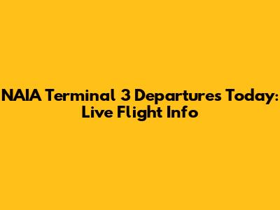 NAIA Terminal 3 Departures Today: Live Flight Info