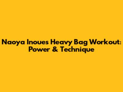 Naoya Inoue's Heavy Bag Workout: Power & Technique