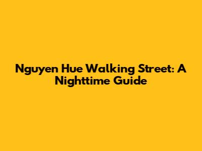 Nguyen Hue Walking Street: A Nighttime Guide