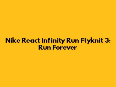 Nike React Infinity Run Flyknit 3: Run Forever