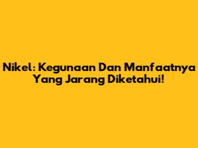 Nikel: Kegunaan Dan Manfaatnya Yang Jarang Diketahui!