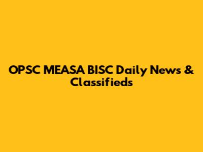 OPSC MEASA BISC Daily News & Classifieds