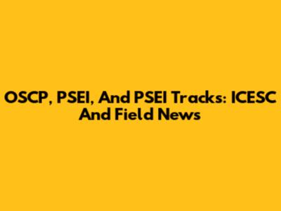 OSCP, PSEI, And PSEI Tracks: ICESC And Field News