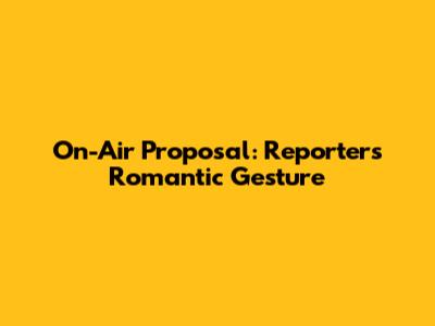 On-Air Proposal: Reporter's Romantic Gesture