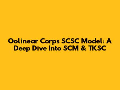 Oolinear Corp's SCSC Model: A Deep Dive Into SCM & TKSC