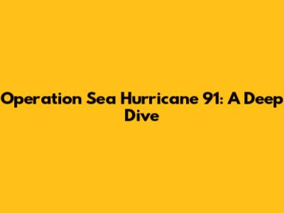 Operation Sea Hurricane 91: A Deep Dive