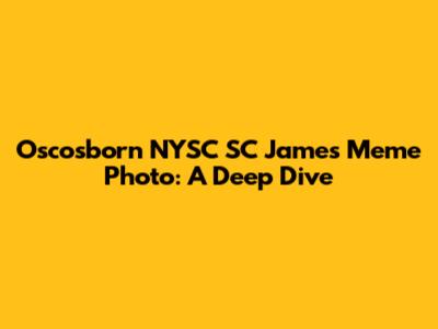 Oscosborn NYSC SC James Meme Photo: A Deep Dive
