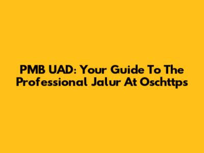 PMB UAD: Your Guide To The Professional Jalur At Oschttps