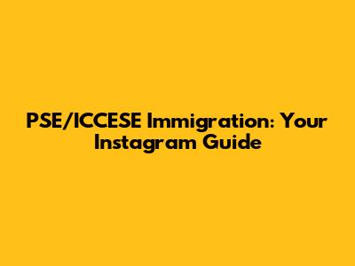 PSE/ICCESE Immigration: Your Instagram Guide