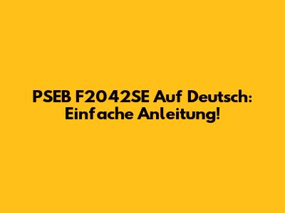 PSEB F2042SE Auf Deutsch: Einfache Anleitung!