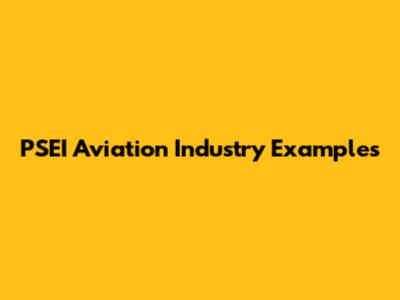 PSEI Aviation Industry Examples