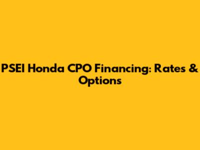 PSEI Honda CPO Financing: Rates & Options