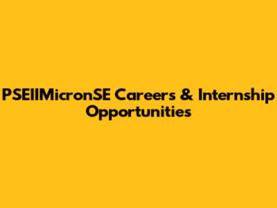 PSEIIMicronSE Careers & Internship Opportunities